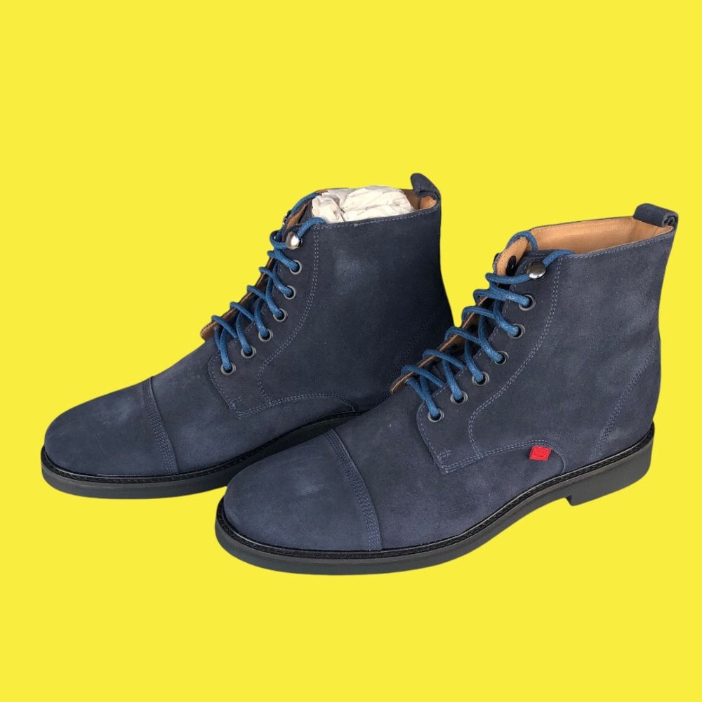 Marc Joseph Mens navy blue Suede Boots